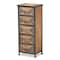 Baxton Studio Laurel Rustic Antique Grey Metal and Whitewashed Oak Brown Wood 5-Drawer Accent Storage Cabinet 182-11735-Zoro - alternate 1